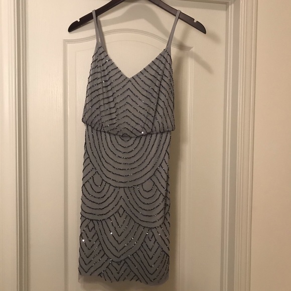 Adrianna Papell beaded Art Deco dress - size 2 - Picture 5 of 8